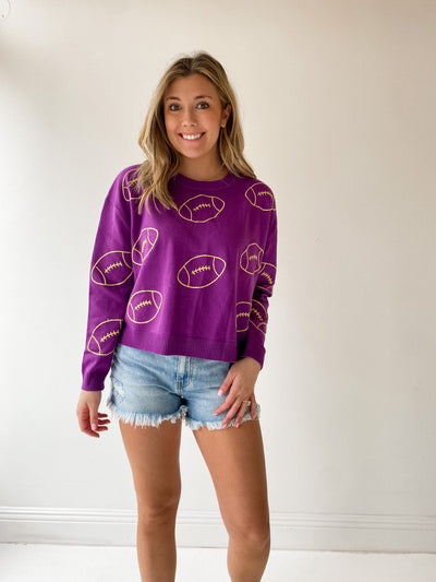 Footballs Sweater purple gold