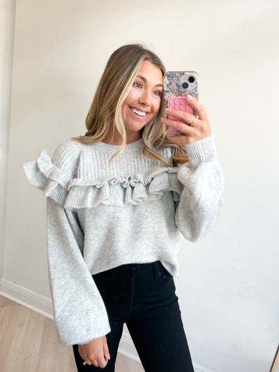Kiki Balloon Sleeve Sweater Heather Grey