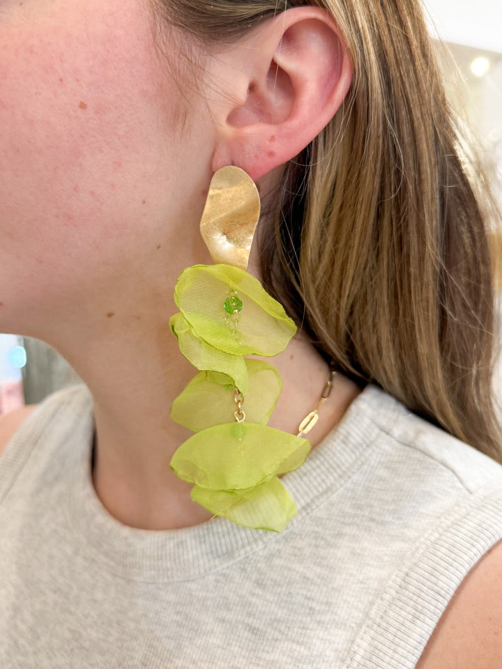 Emily Petal Earrings Green
