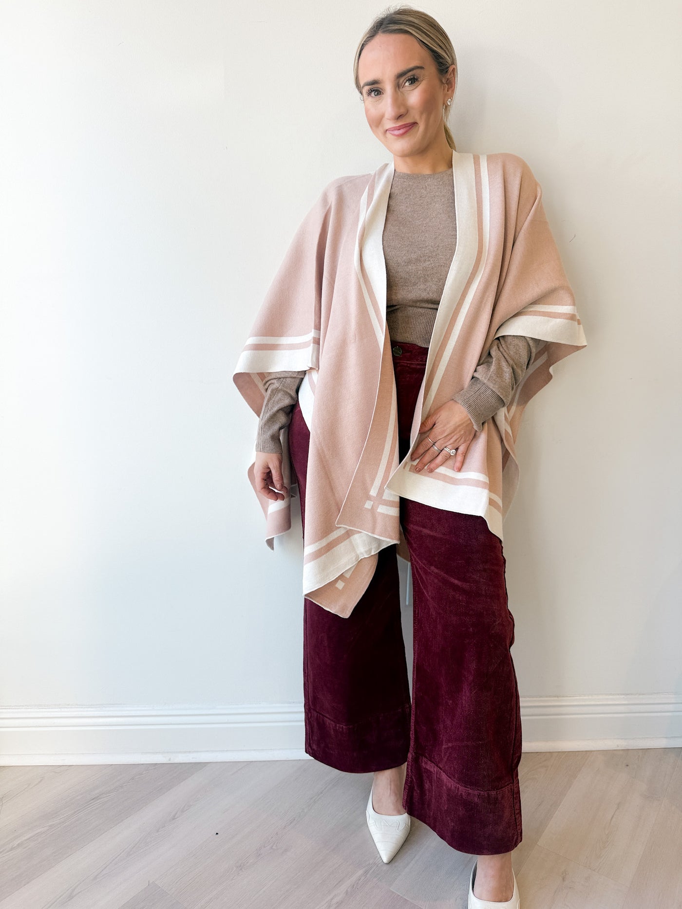 Colorblocked Border Stripe Kimono