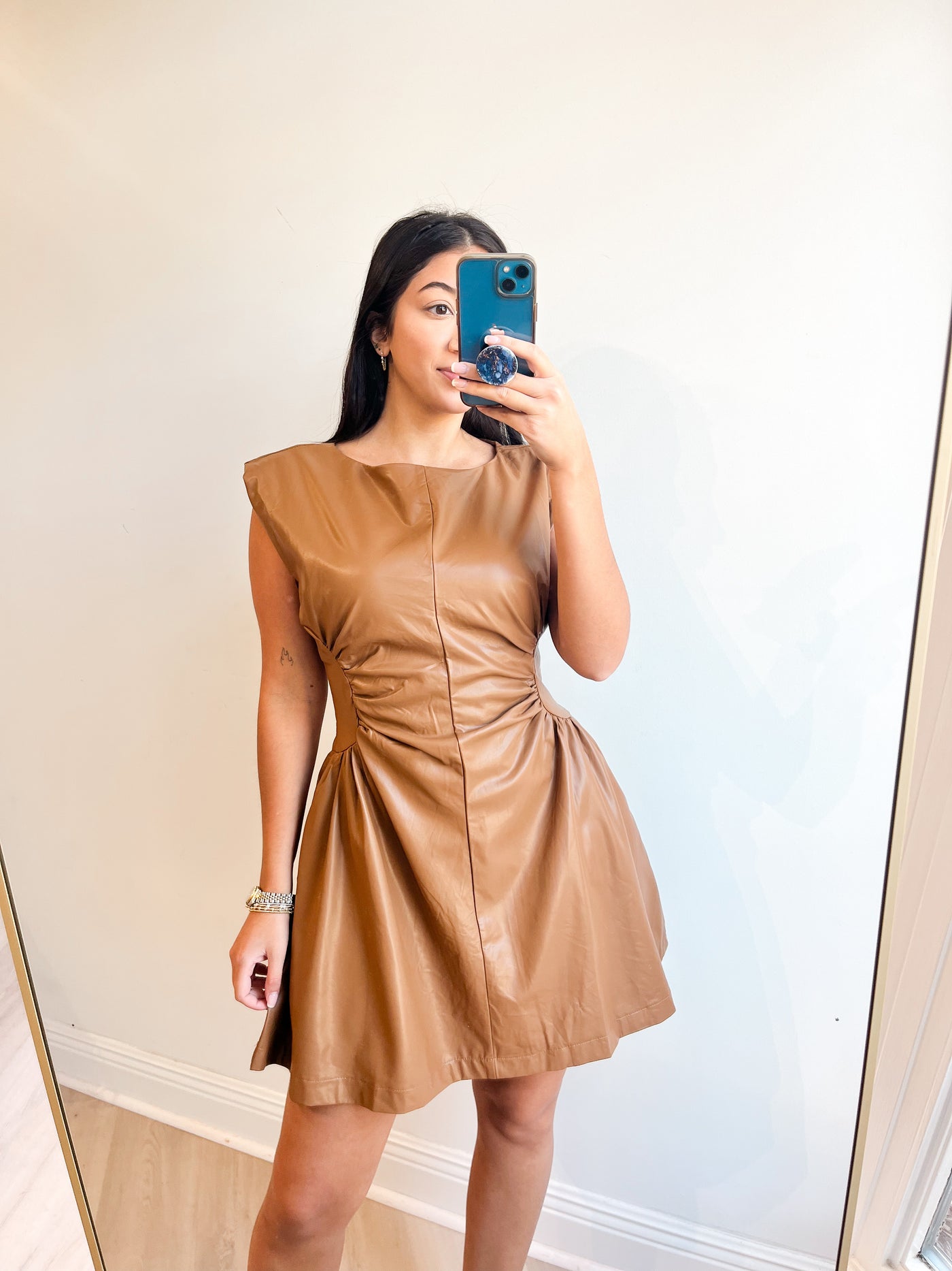 Snatched Vegan Leather Dress
