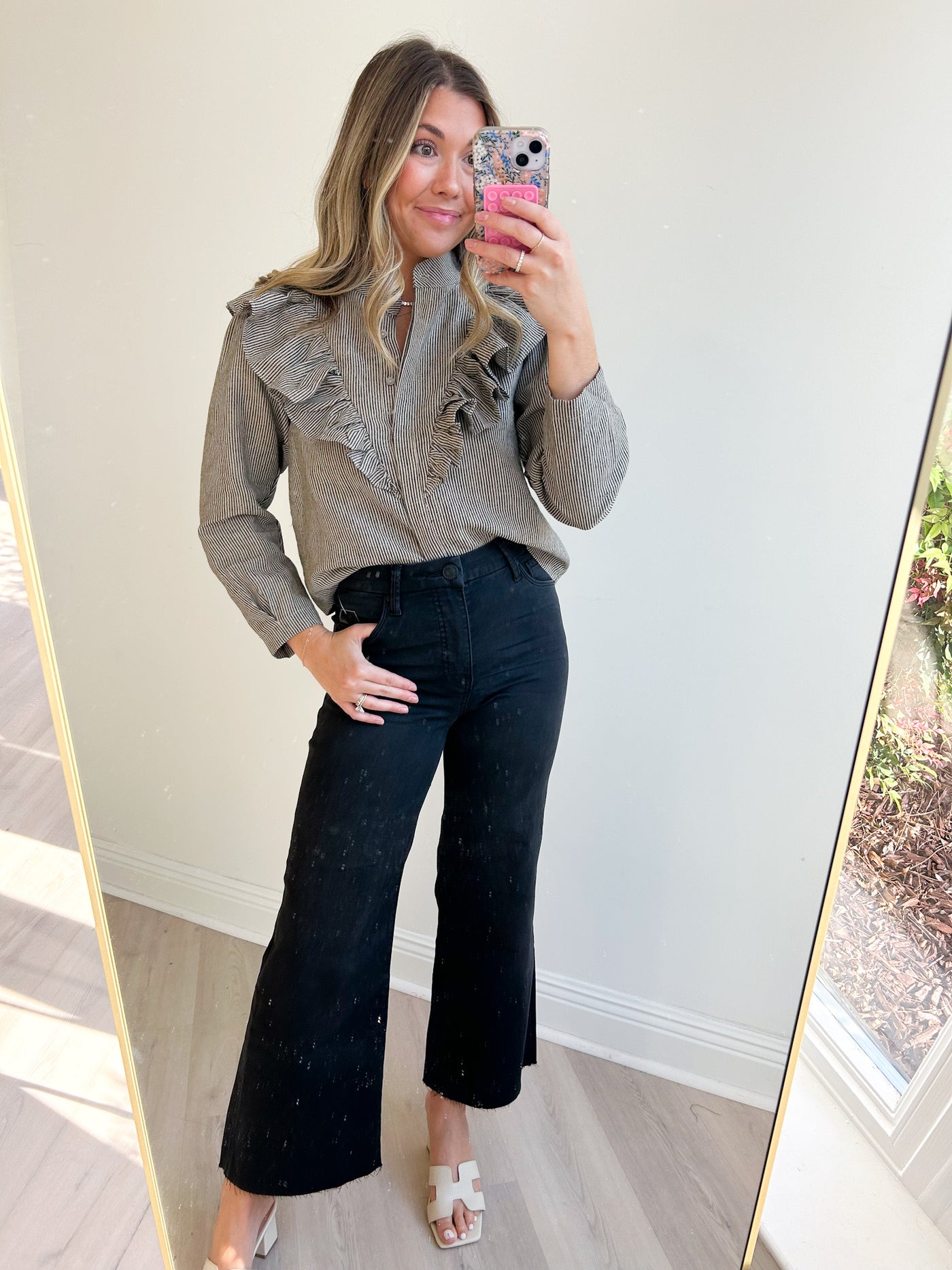 Tiana Stripe Ruffle Shirt