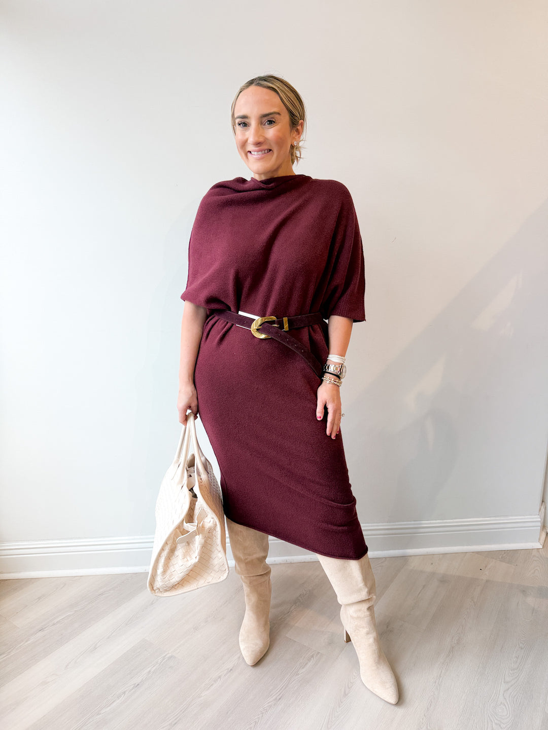 Calley Asymmetrical Sweater Dress