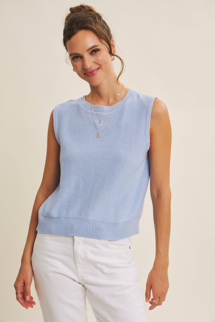 INFJ2877SW Khloe Twist Contrast Bow Back Sweater Top