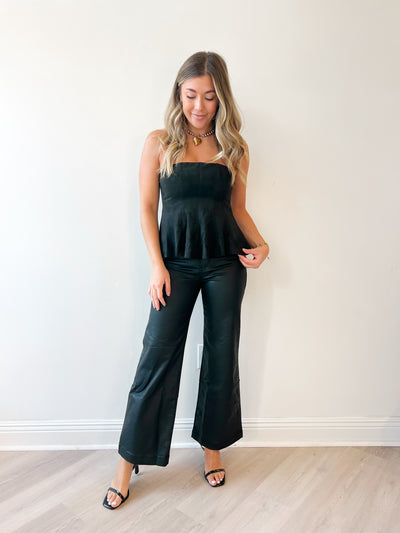Meg High Rise Wide Leg Denim Black