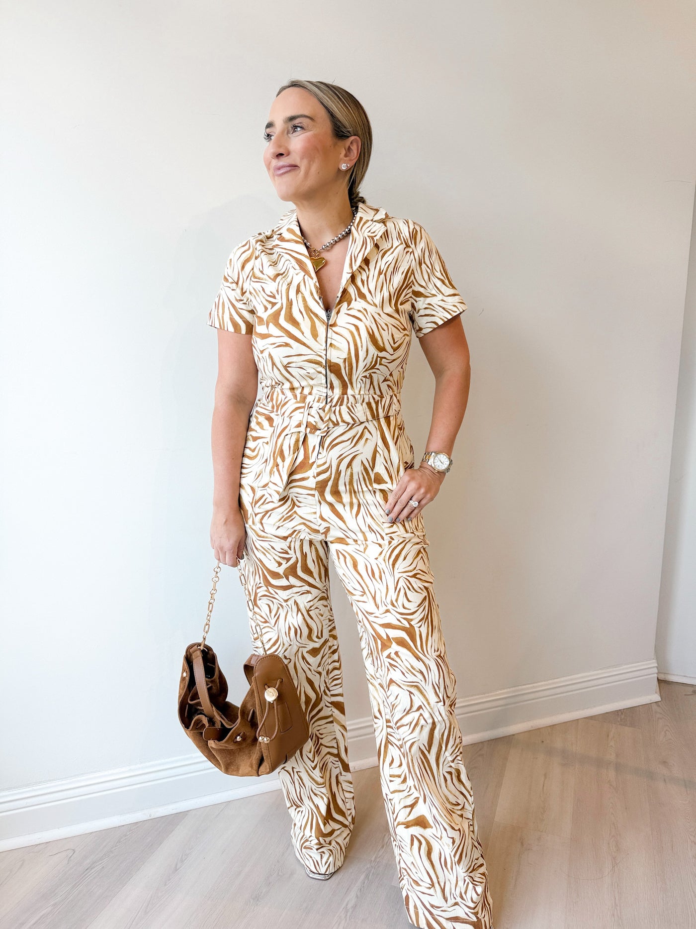 City Boheme Stretch Belted Jumpsuit