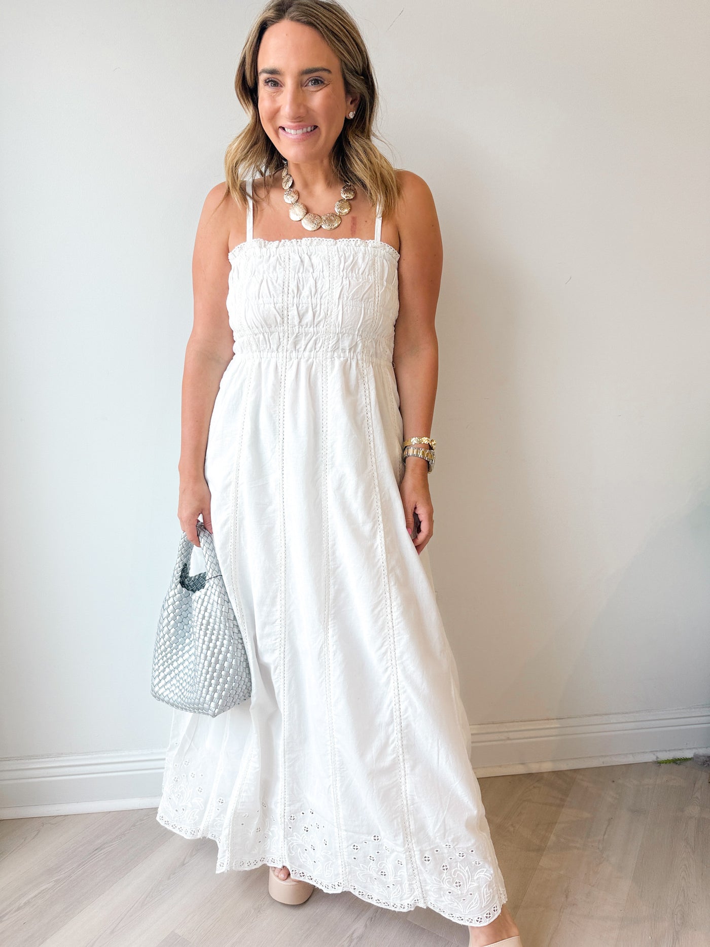 Dani Embroidered Midi Dress