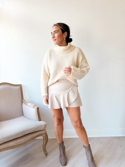 faux suede mini skort