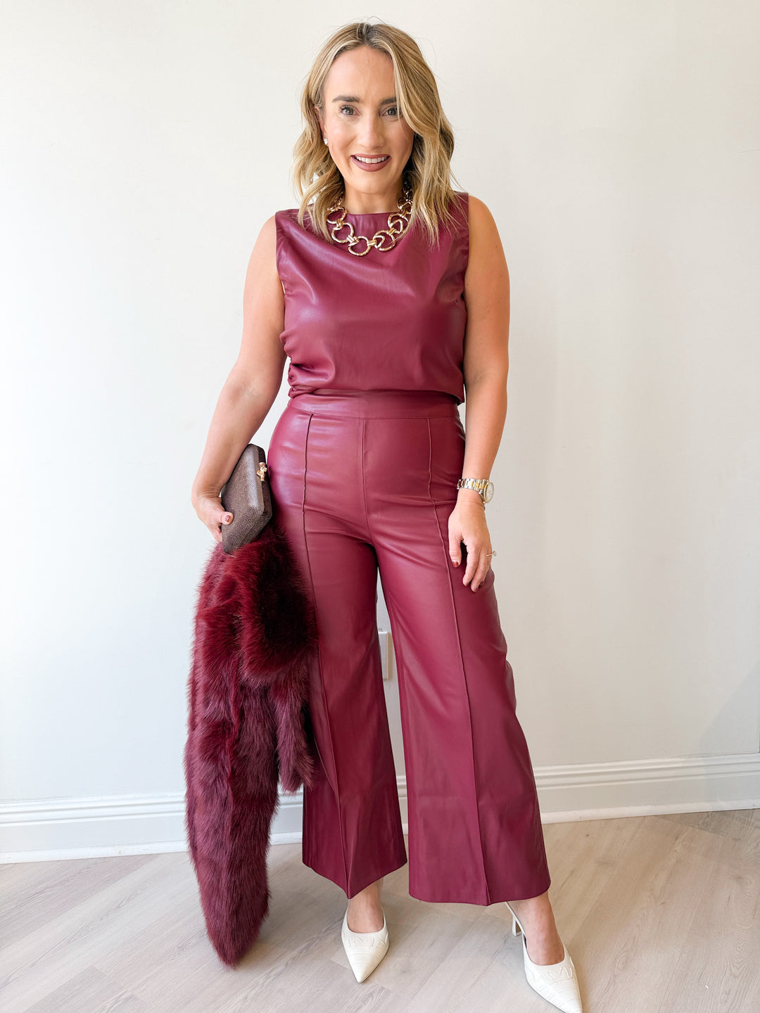 Shaunee Asymmetrical Vegan Leather Top
