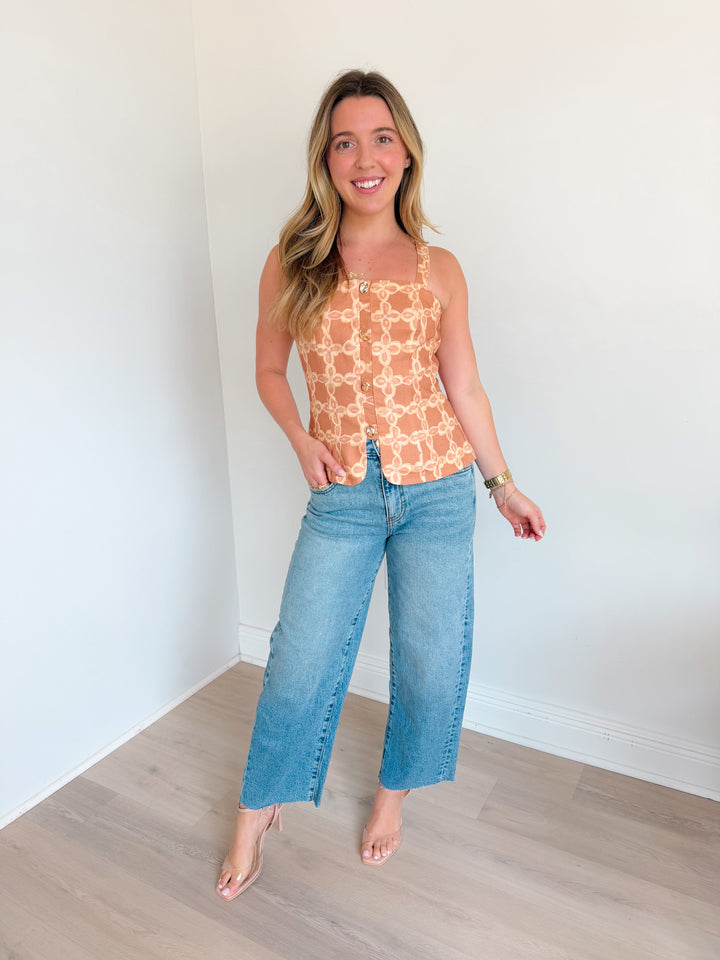 Shantel Printed Button Down Top