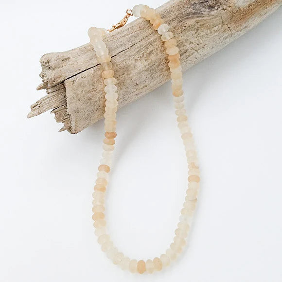 Gemstone Layering Necklace matte honey 18"