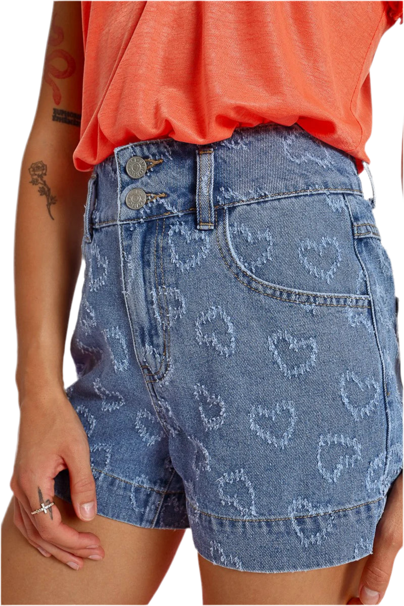 Embroidery Heart Shorts