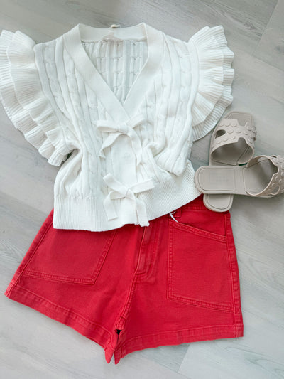 Caroline Ruffle Sweater