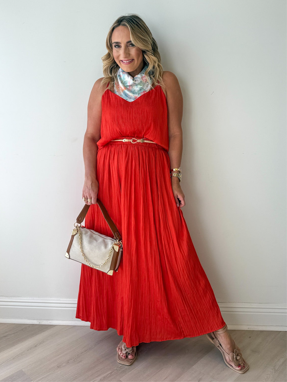 Nicoline Crinkle Midi Skirt