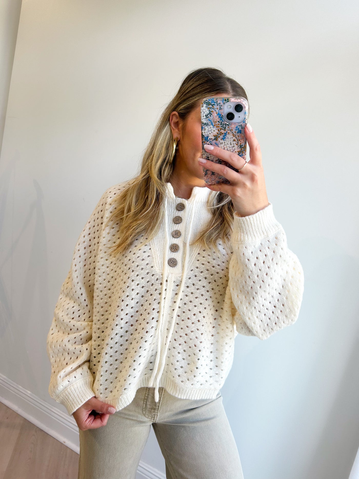 Sally Henley Neck Dolman Sleeve Sweater