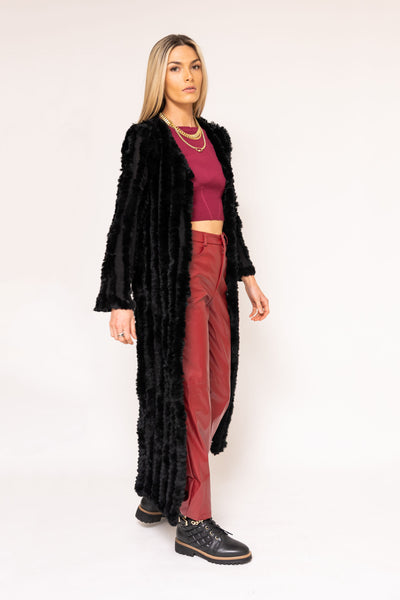 Grayson Long Fur Jacket black