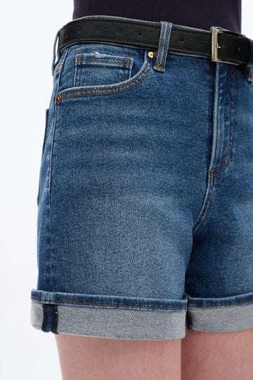 High Rise Cuffed Shorts