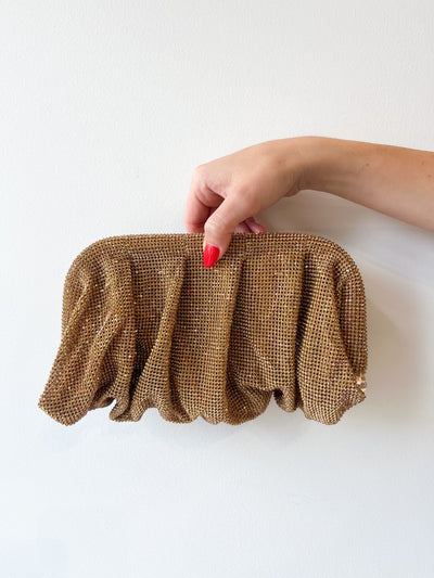 Mary Envy Crystal Clutch Gold