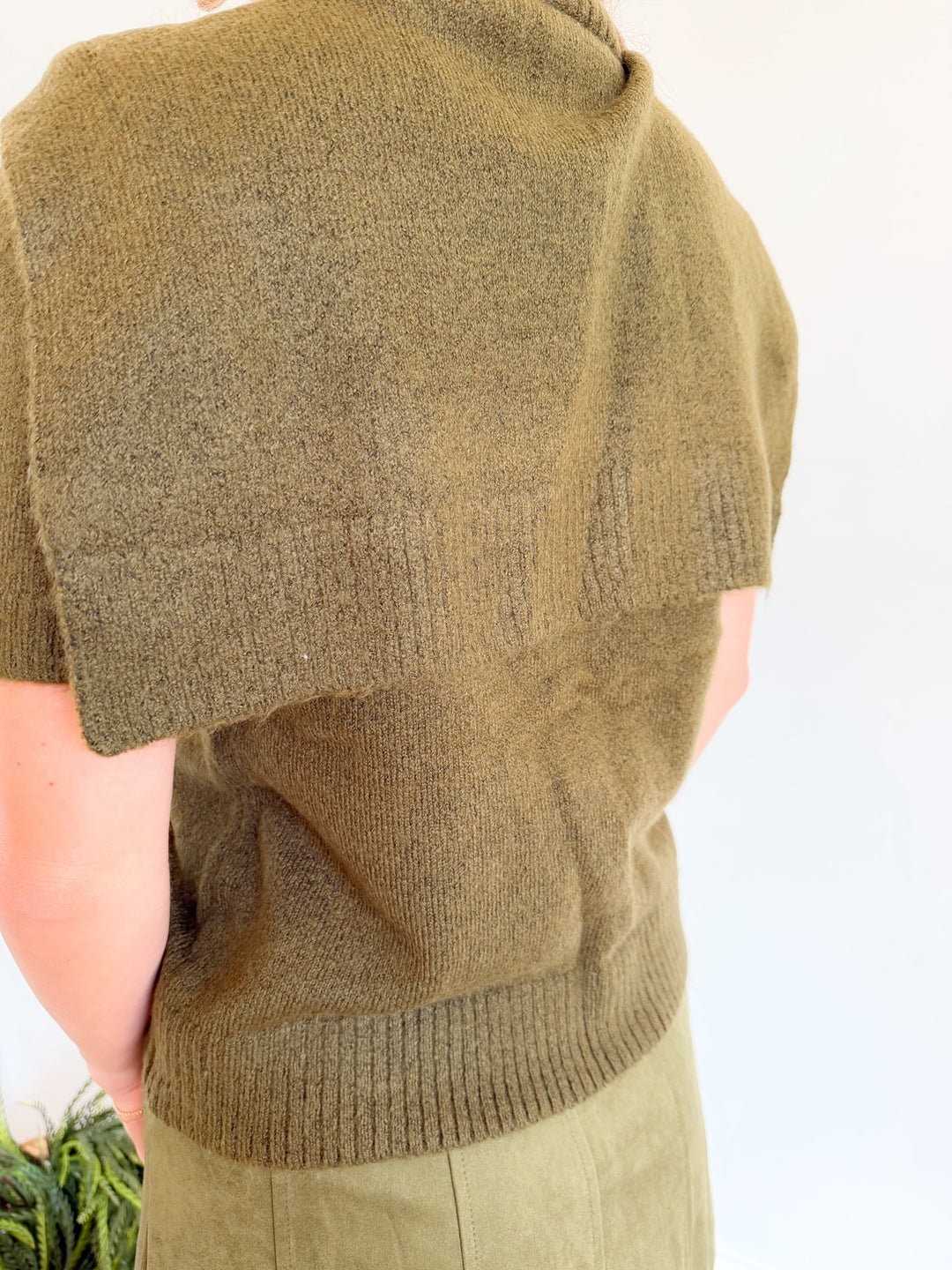 Remi Short Sleeve Faux Layered Knit Sweater