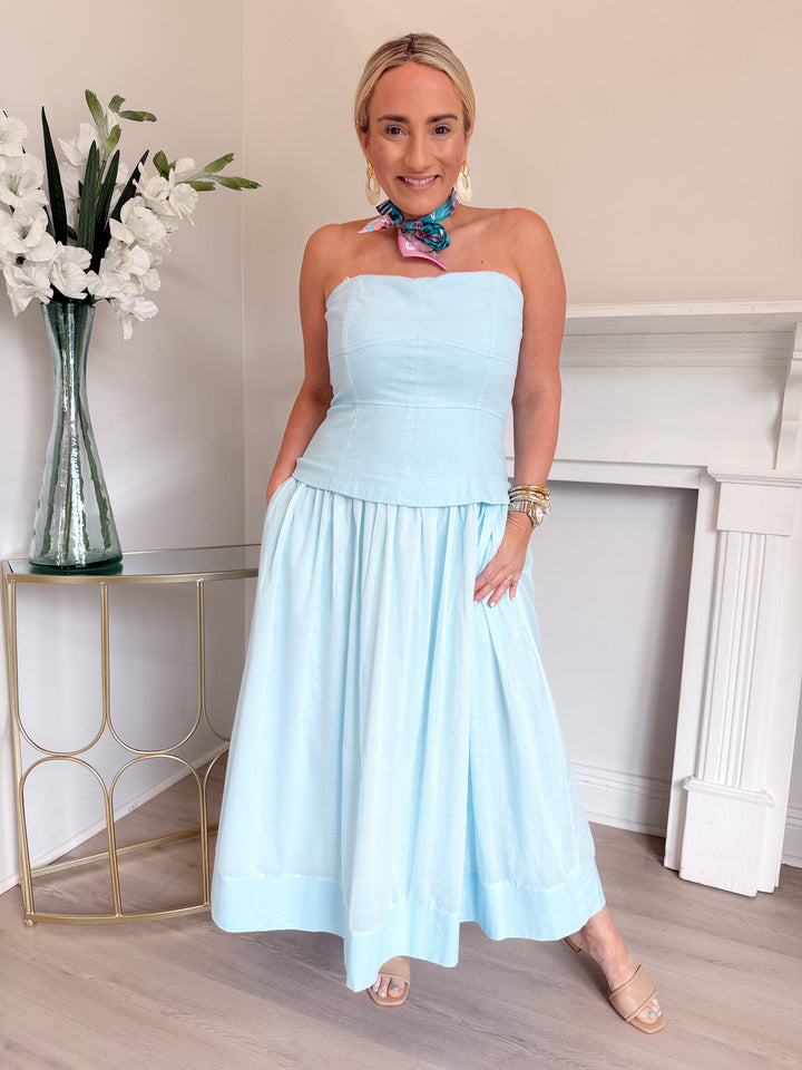 Corey Midi Dress Baby Blue