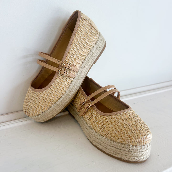 Tulum MaryJane Espadrille Natural Rafia