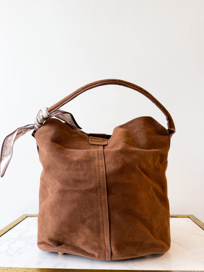 Suede Bucket Bag Chocolate
