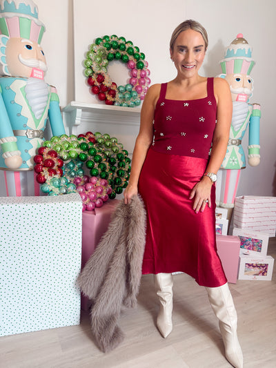 Henry Satin Midi Skirt