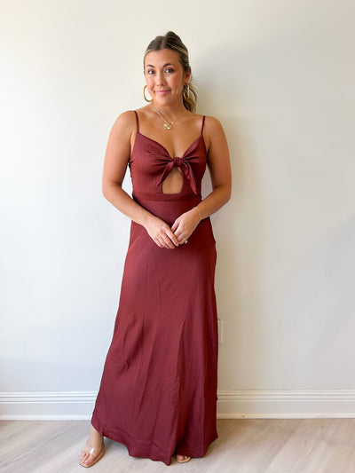 Micro Plisse Bias Cutout Dress