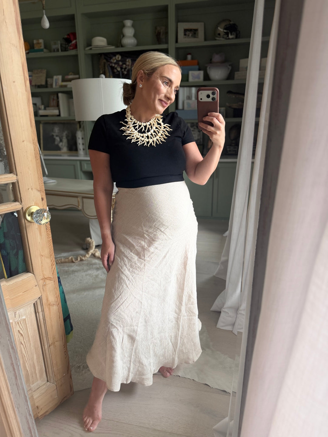 Danyelle Midi Linen Skirt