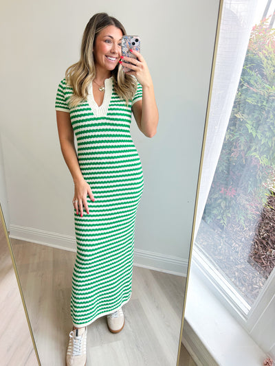 Layla Striped Crochet Dress