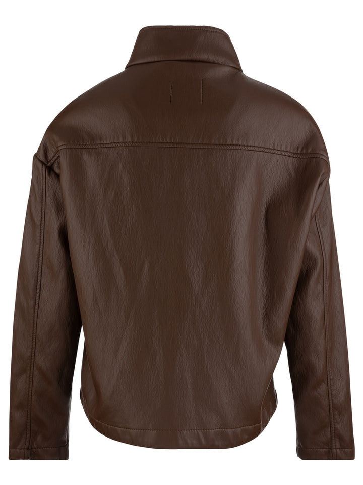 Wren Drop Shoulder Pu Leather Jacket