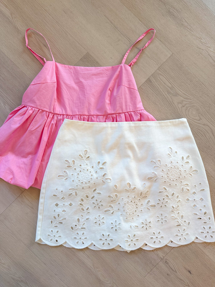 Kelli Denim Skort Off White