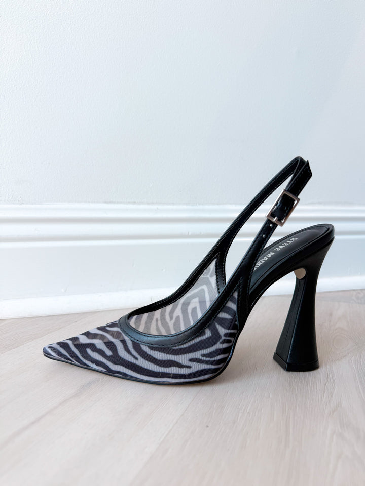 Blare Sling Back Pump Zebra Mesh
