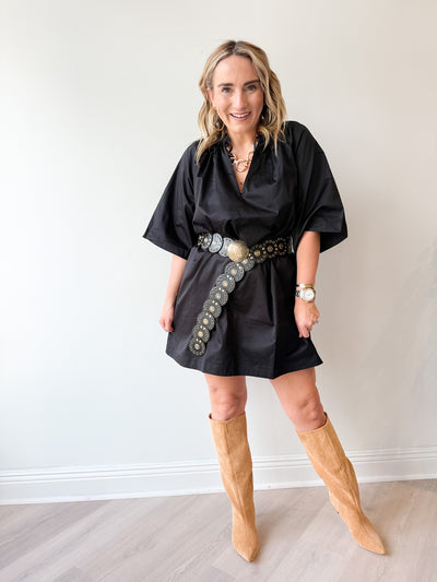 Michelle Poplin Dress Black