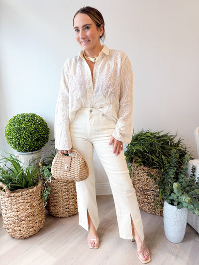Scallop Hem Sheer Shirt