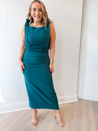 Charlie Bow Midi Dress Teal