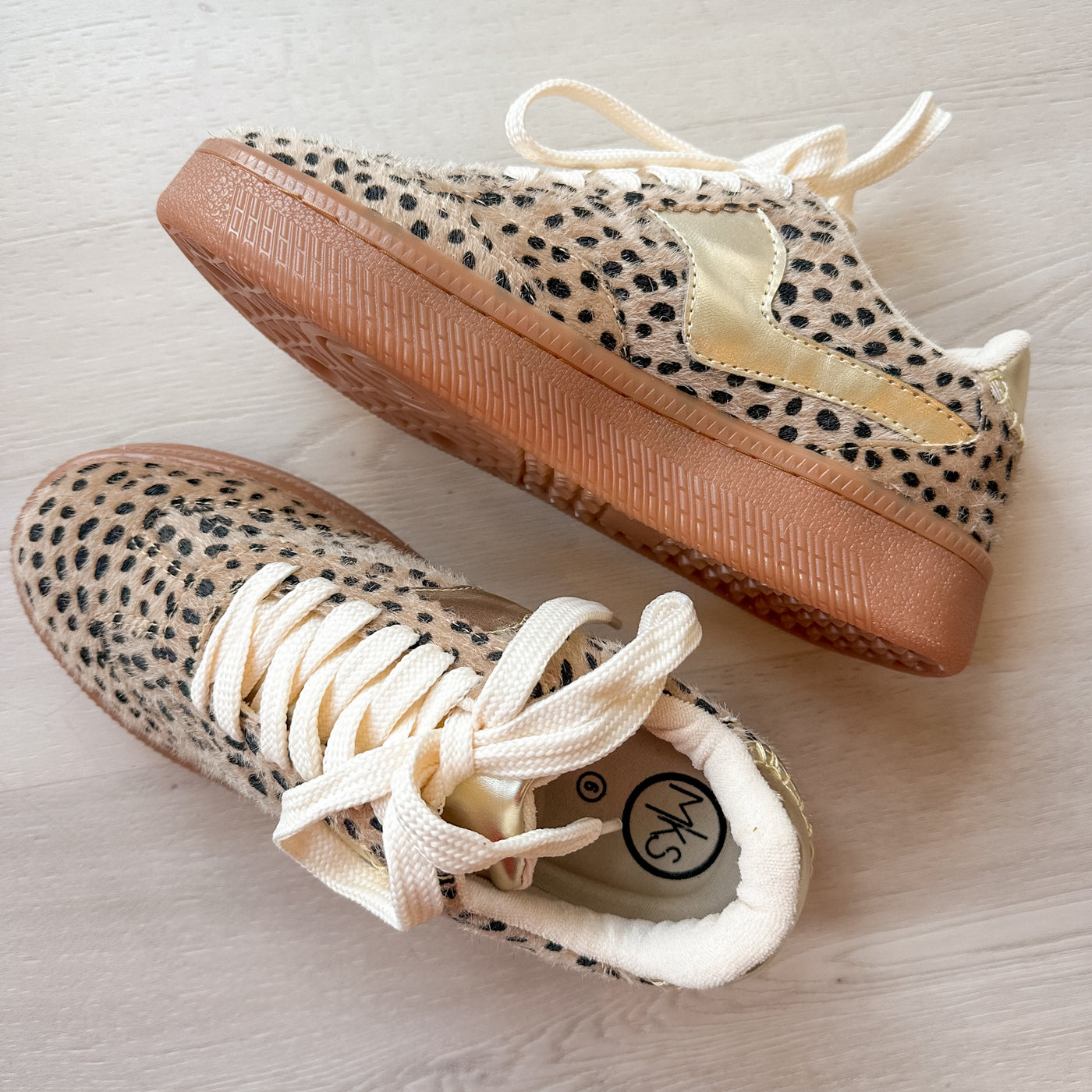 Leopard Stacked Sneakers nude gold