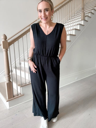Black jumpsuit with pockets casual