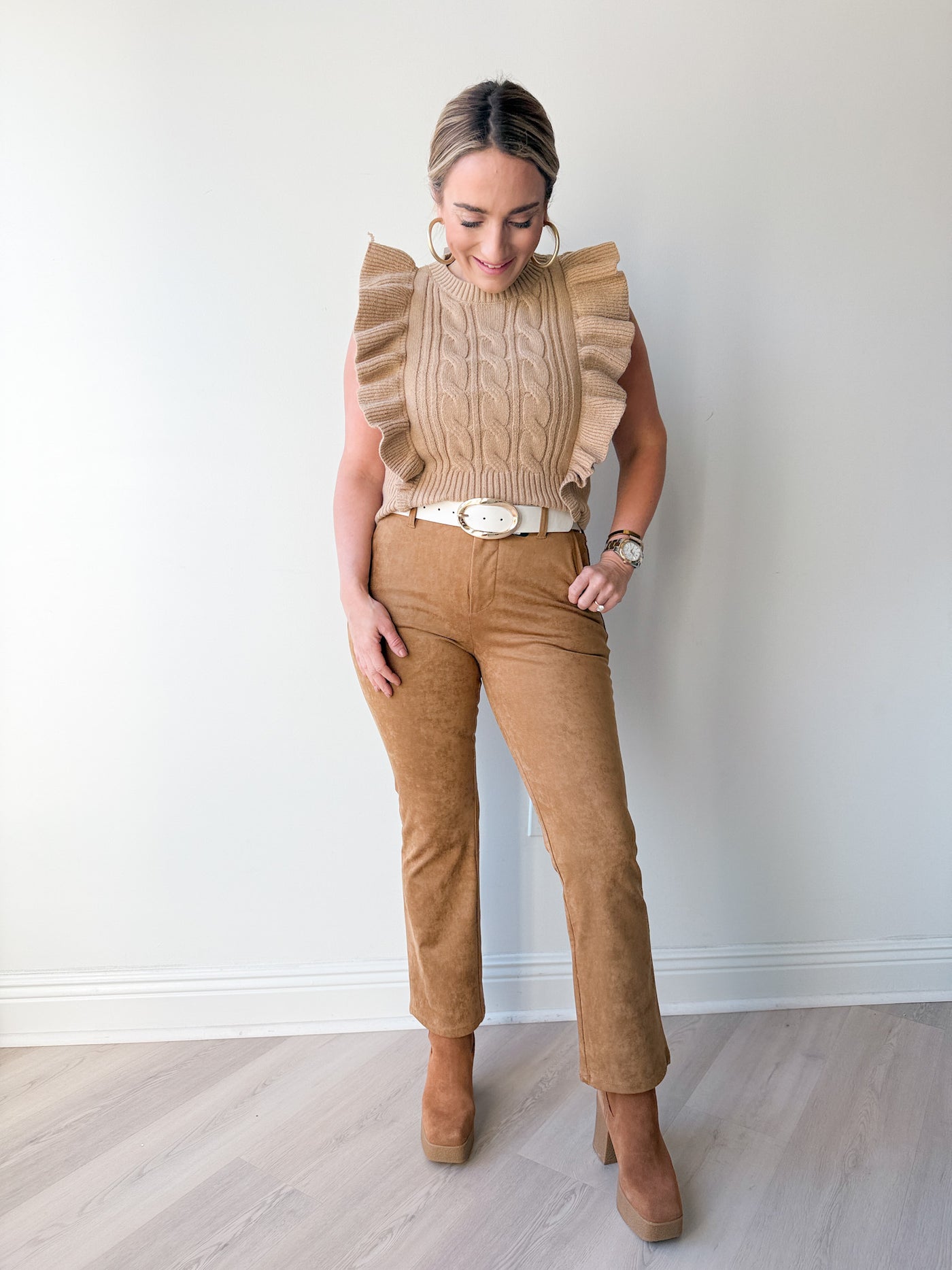 Jeanne Suede Crop Flare