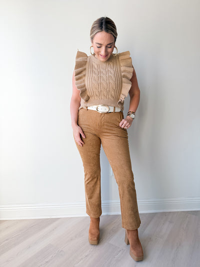 Jeanne Suede Crop Flare