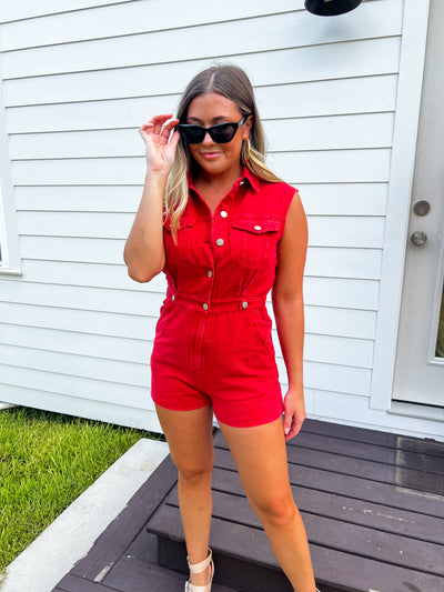 Joelle Romper red