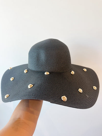 Studded Floppy Hat black