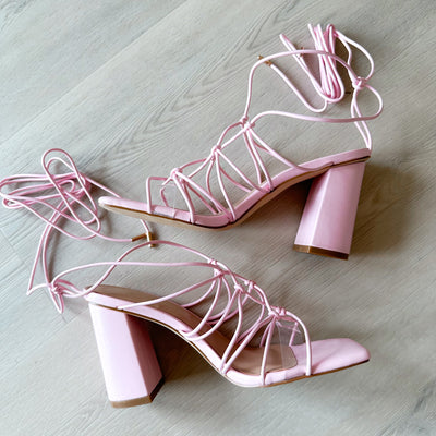 Untold Tie-Up Heel pink