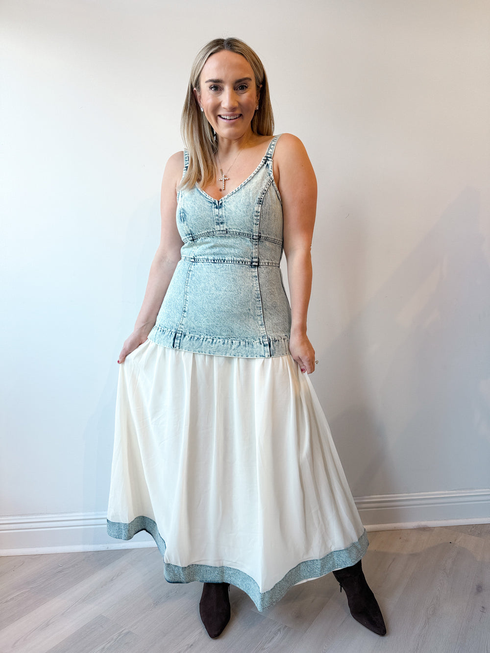 Jamie Mixed Media Dress