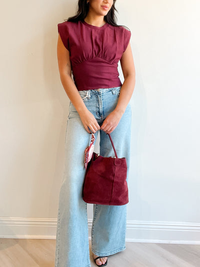 Hanna Ruched Gathered Knit Top