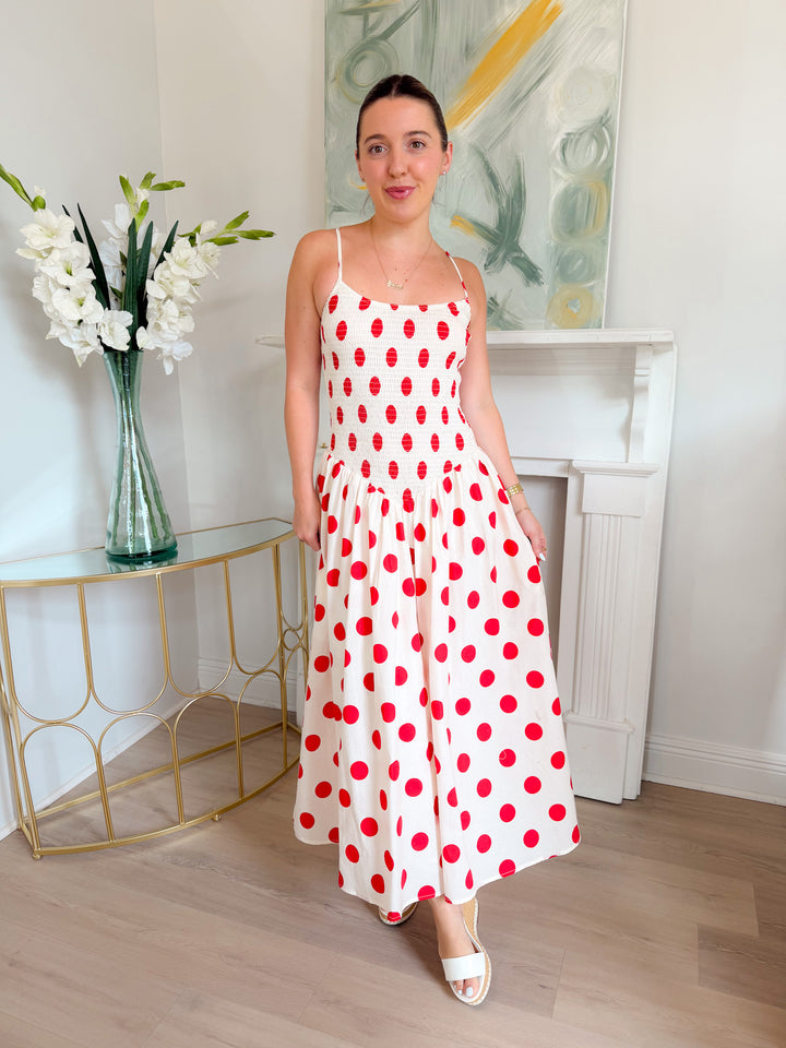 Devin Polkadot Maxi Dress