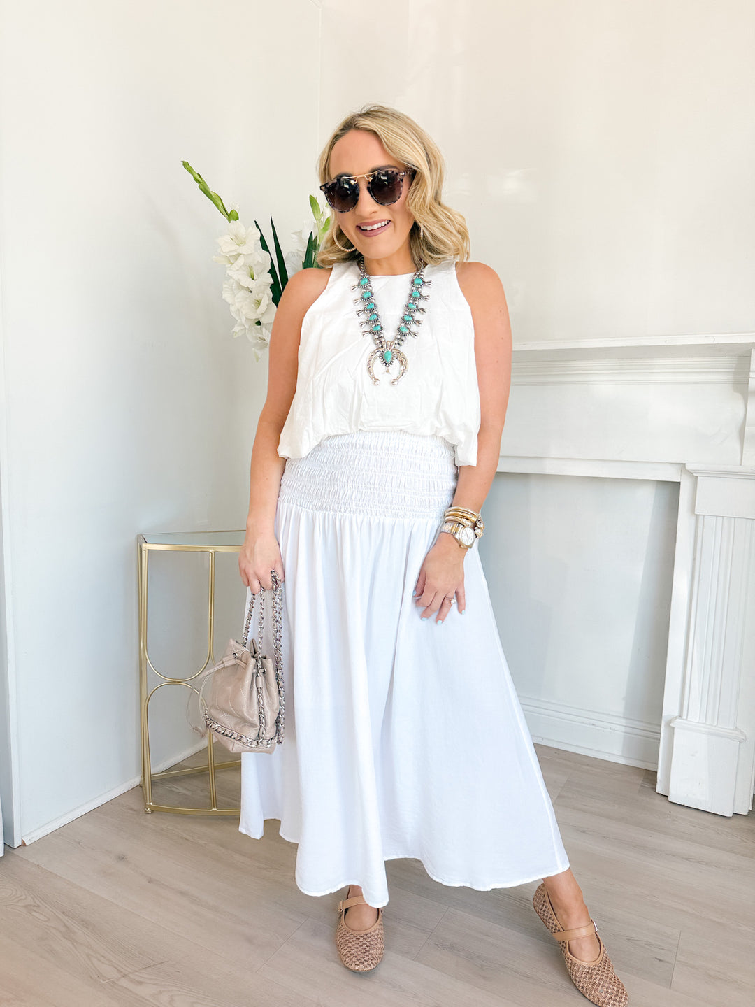 Hope Tencel Skirt White