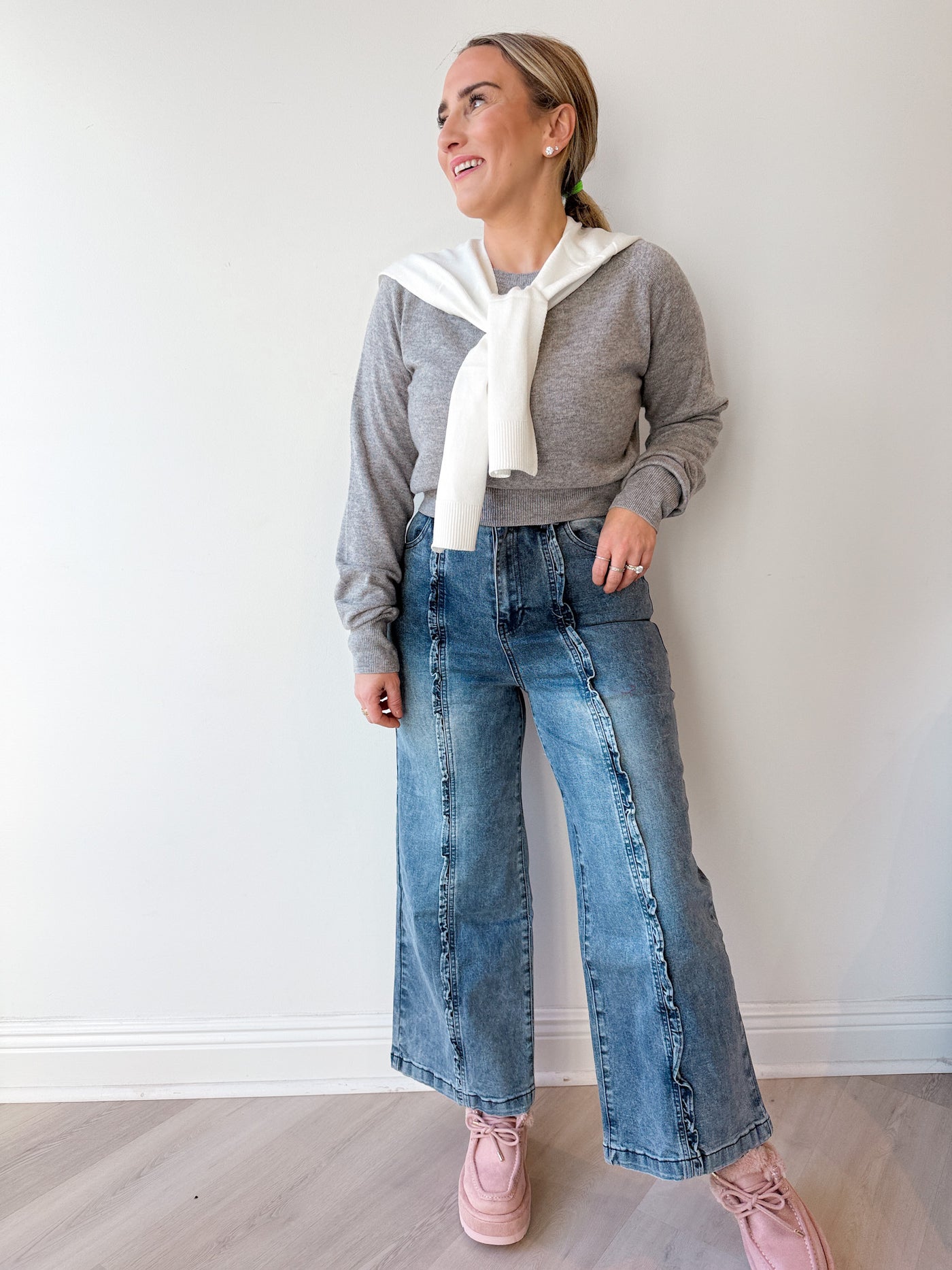 Hilly High Rise Ruffle Jeans