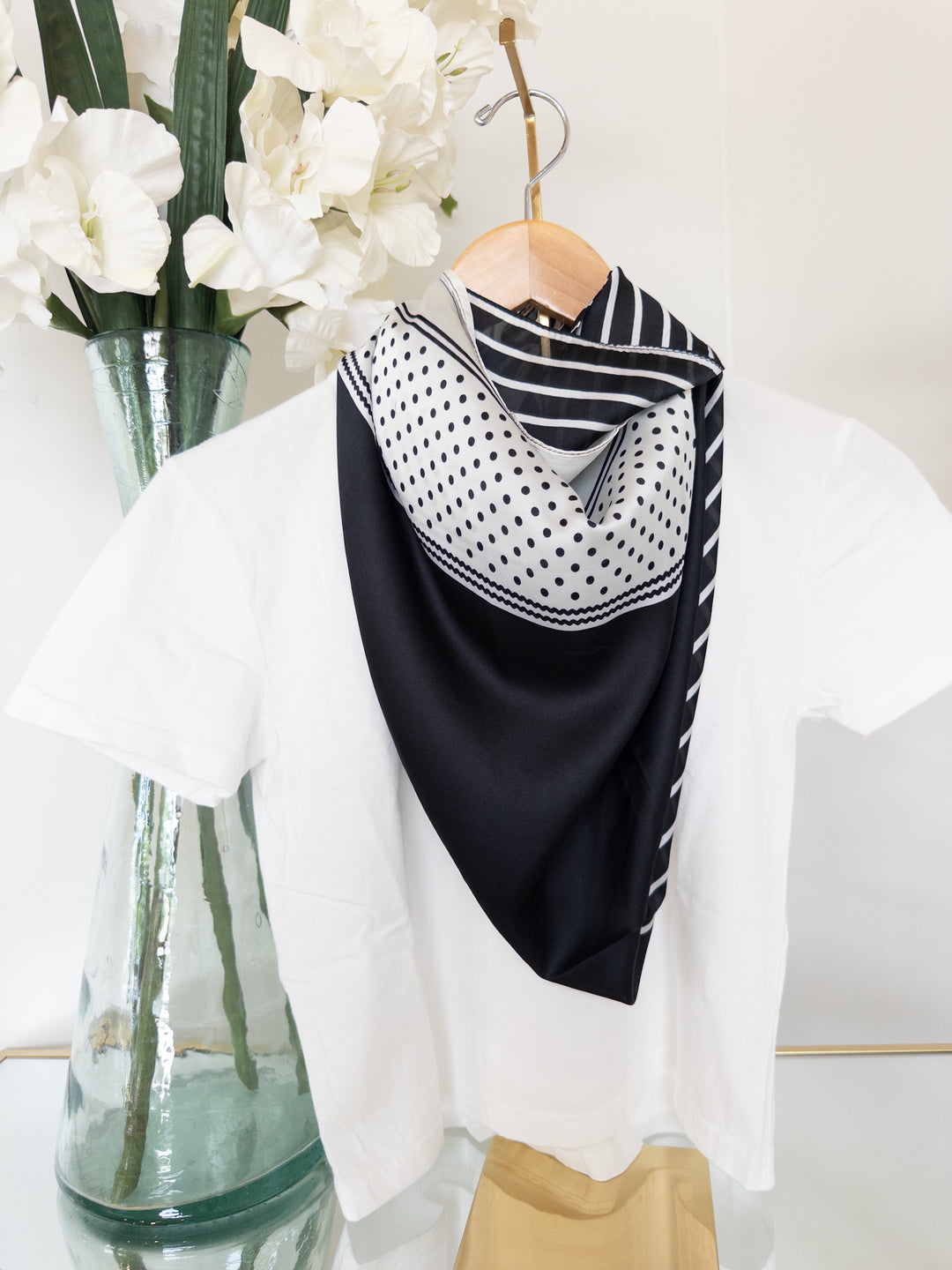 Lynn Scarf Black White Mixed Media