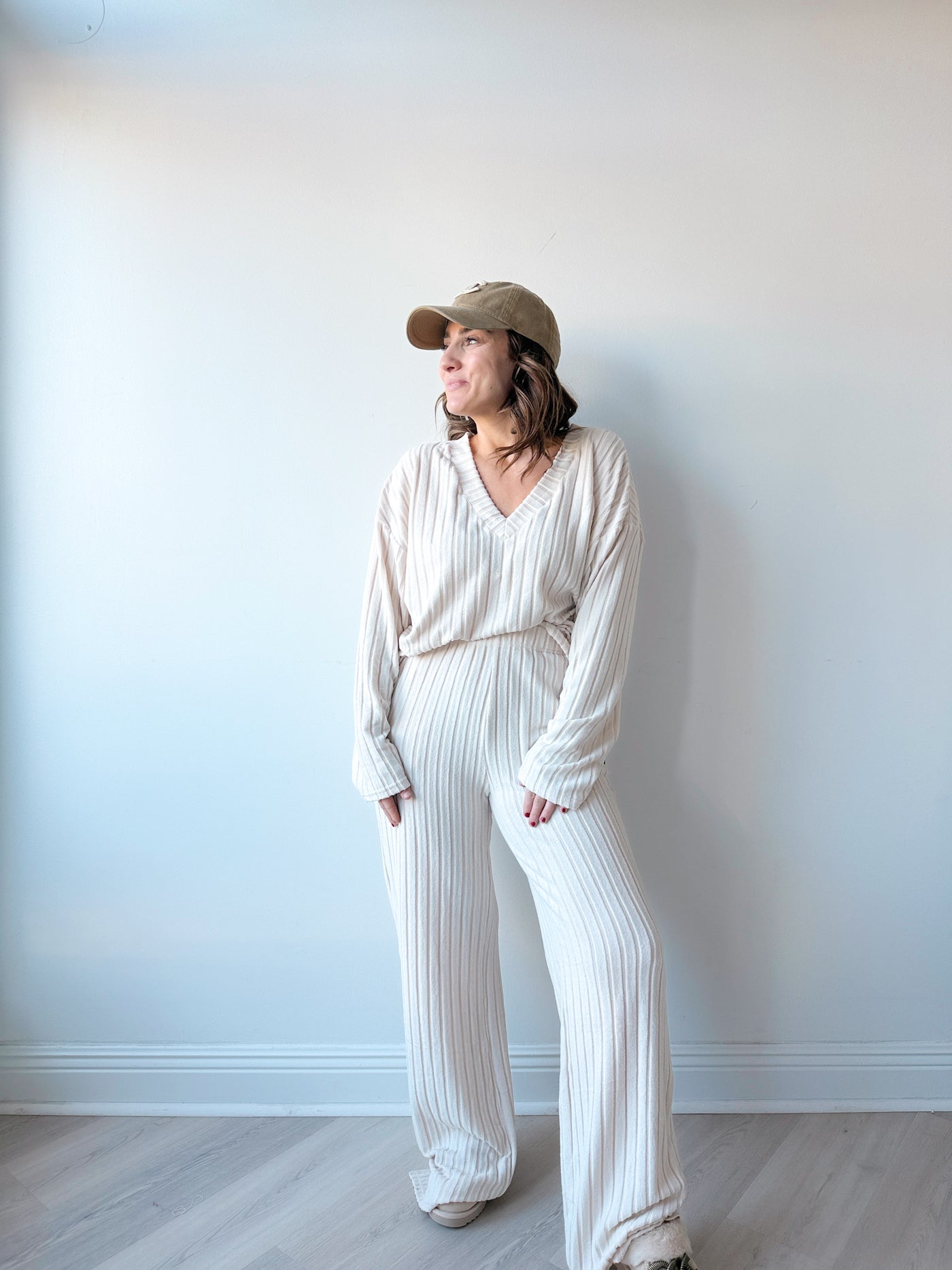 Jess Ribbed Sweater Set oatmeal